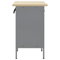 Werkkast met lade 2 pcs Zwart en Grijs 100 x 55 x 85 cm 7