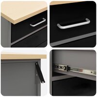 Werkkast met lade 2 pcs Zwart en Grijs 100 x 55 x 85 cm 9