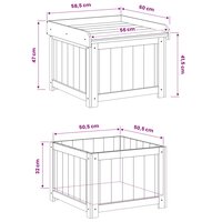 Kussenbox voor buiten Ge&amp;iuml;mpregneerd grenenhout 58,5 x 60 x 47 cm 8