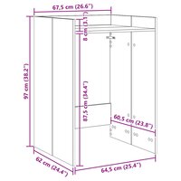 Wasmachinekast met opslag Sonoma 67,5 x 62 x 97 cm Bewerkt hout 9