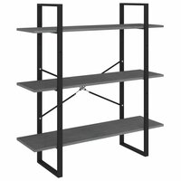 Boekenkast met 3 schappen 100x30x105 cm grenenhout grijs 2