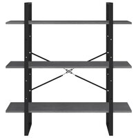 Boekenkast met 3 schappen 100x30x105 cm grenenhout grijs 5