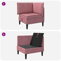 Bank met opslag Roze Fluweel 9