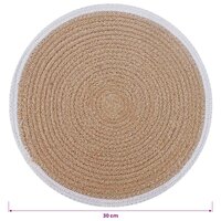 Jute placematten 12 st Natuurlijk en Wit 100% Tossa Jute 5