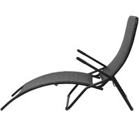 Inklapbaar ligbed poly rattan zwart 3