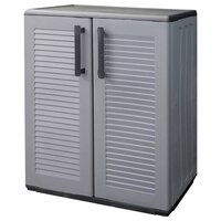 Tuinkast 68x37x84 cm polypropeen grijs en zwart 2