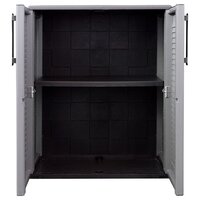 Tuinkast 68x37x84 cm polypropeen grijs en zwart 8