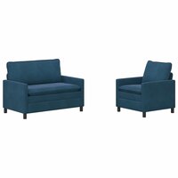 Bankstel 2 st Blauw Fluweel 2