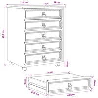 Rolkast met lades CORONA Massief grenenhout en engineered wood 9