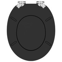 Zachte sluit toiletbril Zwart 44 x 38 cm MDF-plaat 8