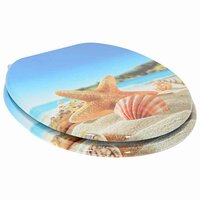 Zachte sluit toiletbril Zee Schelp 44 x 38 cm MDF-plaat 2