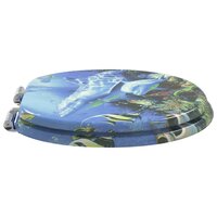 Zachte sluit toiletbril Blauw 44 x 38 cm MDF-plaat 3
