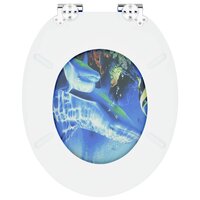 Zachte sluit toiletbril Blauw 44 x 38 cm MDF-plaat 8