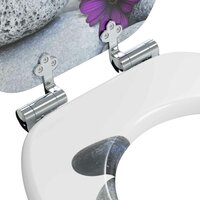 Zachte sluit toiletbril Grijs 44 x 38 cm MDF-plaat 5