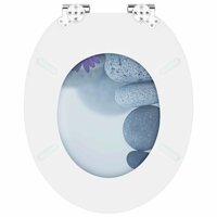 Zachte sluit toiletbril Grijs 44 x 38 cm MDF-plaat 8