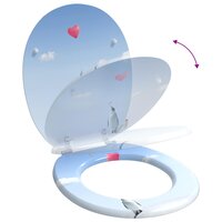 Zachte sluit toiletbril Blauw 44 x 38 cm MDF-plaat 9
