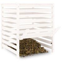 Compostbak 82,5x82,5x99,5 cm massief grenenhout wit 4