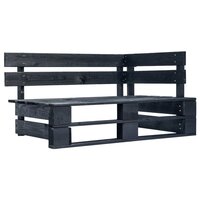 Tweezitsbank pallet met kussens zwart ge&amp;iuml;mpregneerd grenenhout 2