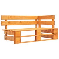 Tweezitsbank pallet met kussens honingbruin ge&amp;iuml;mpregneerd hout 2