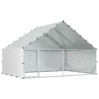 Kippenhok met dak Zilverkleurig 300 x 200 x 190 cm 2