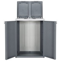 Vuilnisbak met 2 deuren 65x45x88 cm PP grijs 4