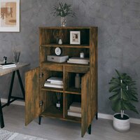 Hoge kast 60x36x110 cm bewerkt hout gerookt eikenkleurig 6