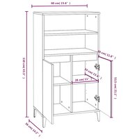 Hoge kast 60x36x110 cm bewerkt hout gerookt eikenkleurig 9