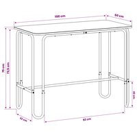 Eettafel 100 x 50 x 75 cm Bewerkt hout Betongrijs Rechthoekig 7