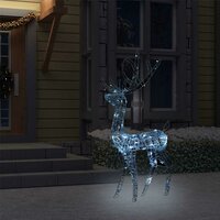 Kerstversiering rendier 140 LED&amp;apos;s koudwit 128 cm acryl 3