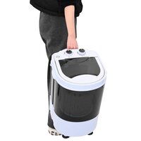 Mini Wasmachine met Enkele Wasbak 2,6 kg Zwart en Wit 9