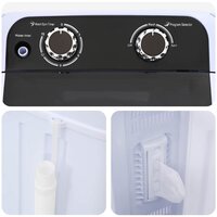 Mini Wasmachine met Enkele Wasbak 4,6 kg Zwart en Wit 7