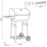 Houtskoolbarbecue 75 x 48 x 120 cm zilver 9
