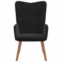 Relaxstoel fluweel zwart 3