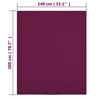 Hoeslakens 2 st jersey 140x200 cm katoen bordeauxrood 4