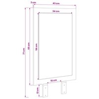 Spiegel FAUSKE Wit 43 x 3,5 x 77 cm Rechthoekig 8