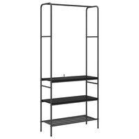 Kledingrek Zwart Eiken 77 x 30 x 171 cm Bewerkt hout 2