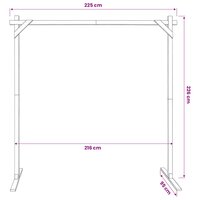 Trouwrand Licht Bruin 225 x 95 x 226 cm Massief Vurenhout 9