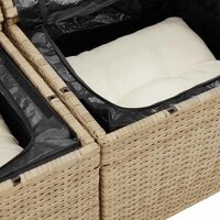 Bankstel 4 st Beige en Wit poly rattan 7
