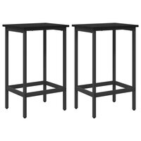 Barkruk 2 st Zwart eiken 40 x 32 x 64 cm Bewerkt hout 2