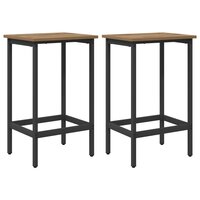 Barkruk 2 st Artisanaal eiken 40 x 32 x 64 cm Bewerkt hout 2