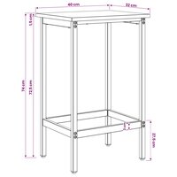 Barkruk Zwart eiken 40 x 32 x 74 cm Bewerkt hout 6