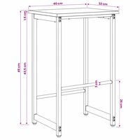 Barkruk 2 st Oud hout 40 x 32 x 64 cm Bewerkt hout 6