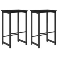 Barkruk 2 st Zwart eiken 40 x 32 x 74 cm Bewerkt hout 2