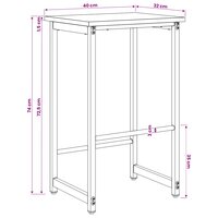 Barkruk 2 st Grijs Sonoma 40 x 32 x 74 cm Bewerkt hout 6