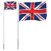 Vlag met vlaggenmast Verenigd Koninkrijk 5,5 m aluminium 2