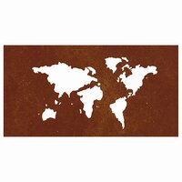Wanddecoratie tuin wereldkaartontwerp 105x55 cm cortenstaal 5