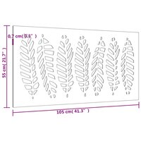 Wanddecoratie tuin bladontwerp 105x55 cm cortenstaal 9