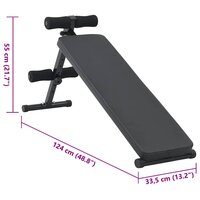 Opkrolbank Zwart 124 x 33,5 x 55 cm Gepoedercoat staal 9