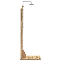 Buitendouche 225 cm Massief acaciahout en roestvrij staal Wit 4