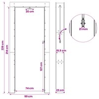 Buitendouche 226 cm Massief acaciahout en roestvrij staal 8